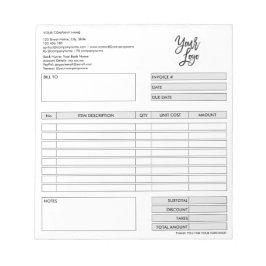 Formular-Geschäftsquotation Hinzufügen von Logo-No Notizblock