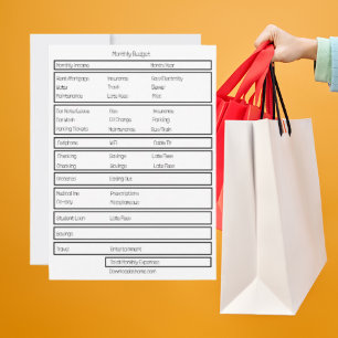 Formulare Monatlicher Haushalt. Verfolgen Sie Ihre Feiertagskarte