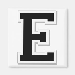 Formulieren Sie es Anfangsbuchstabe E im schwarzen Magnet