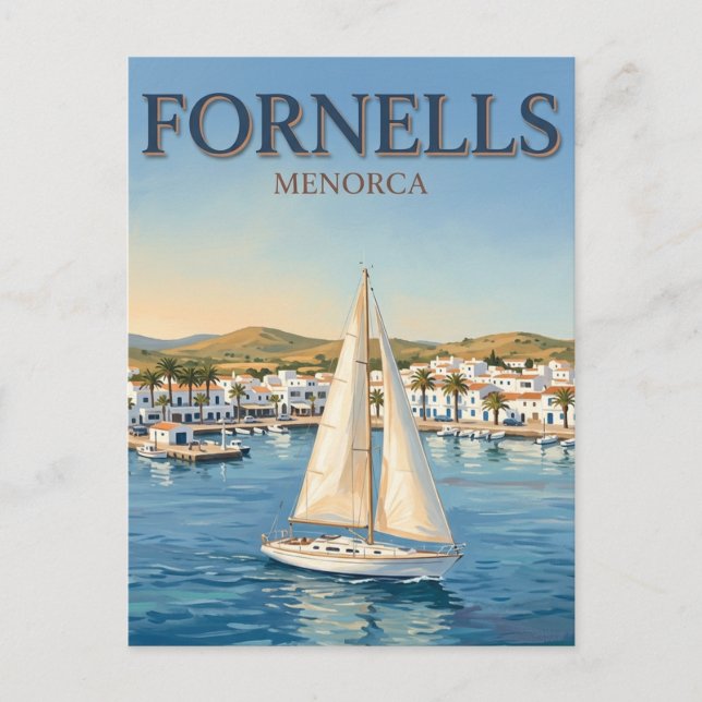 Fornells-Bucht Spanien Postkarte (Vorderseite)