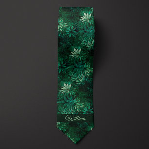 Forrest Green Botanisches Monogramm Krawatte