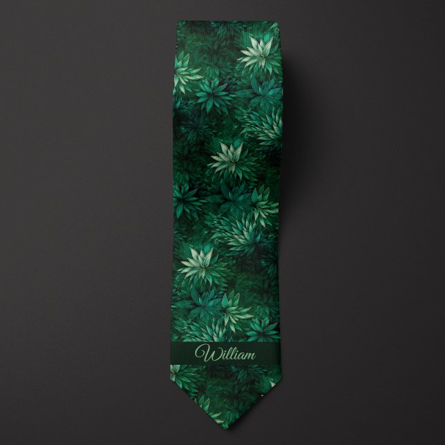 Forrest Green Botanisches Monogramm Krawatte (Von Creator hochgeladen)