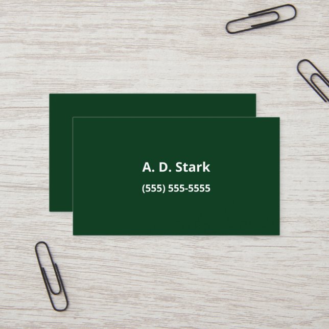 Forrest Green Minimalistisch Business Cards Visitenkarte (Vorderseite/Rückseite Beispiel)