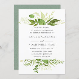 Forrest Greenery Elegante Hochzeit Einladung