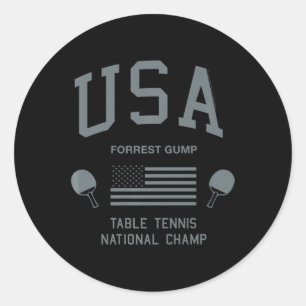 Forrest Gump USA Table Tennis National Champ Runder Aufkleber