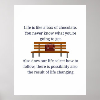 Forrest Gump zitiert das Leben wie eine Schokolade Poster