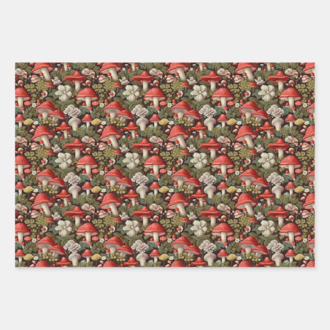 Forrest-Papier für Pilze Geschenkpapier Set (Vorderseite 3)