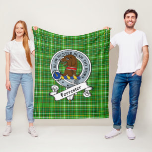 Forrester Jagd Clan Abzeichen Tartan Kariert Fleecedecke