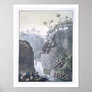 Forscher mit Humboldt-Expedition im Basalt Poster