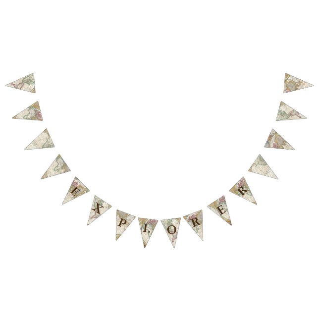 Forscher-Weltkarte Wimpelkette (Alle)