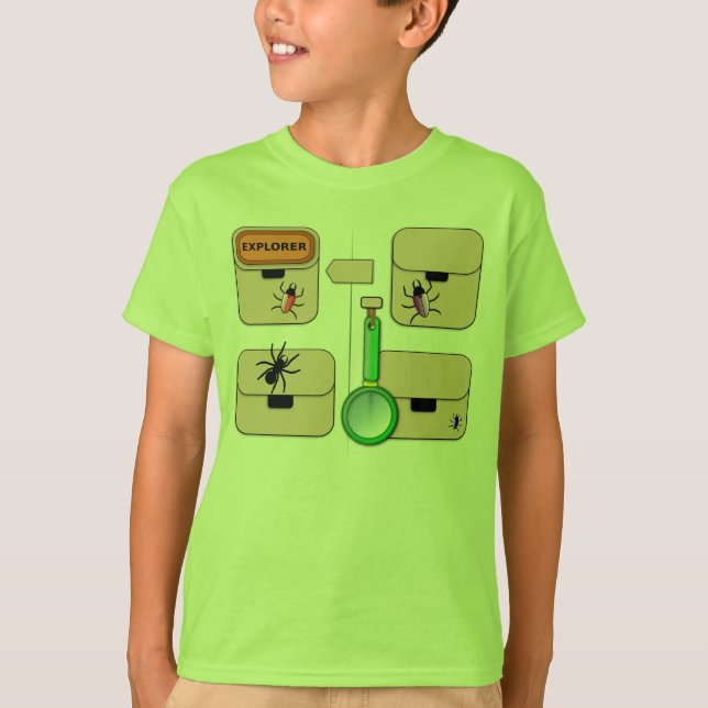 Forscher-Weste mit rotem Käfer T-Shirt (Vorderseite)