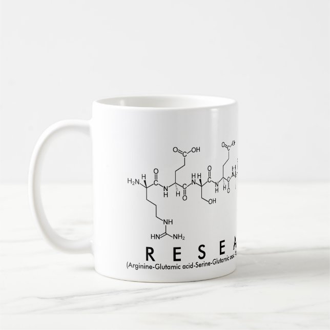 Forscherpeptid-Wort-Tasse Kaffeetasse (Links)