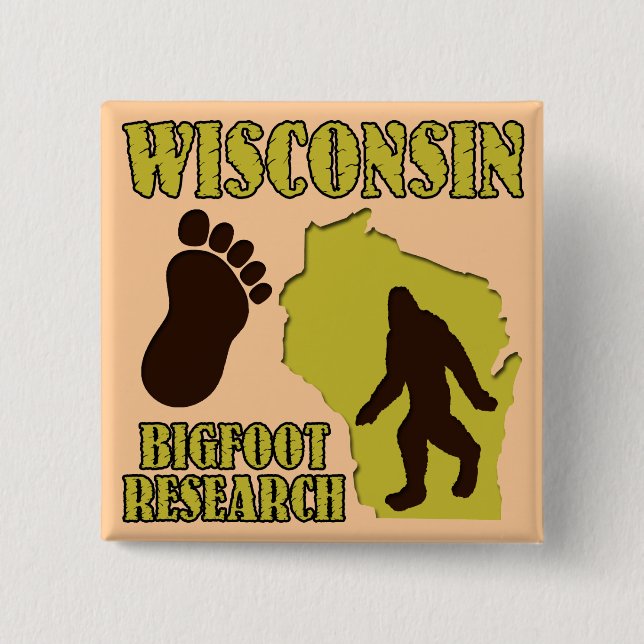 Forschung Wisconsins Bigfoot Button (Vorderseite)