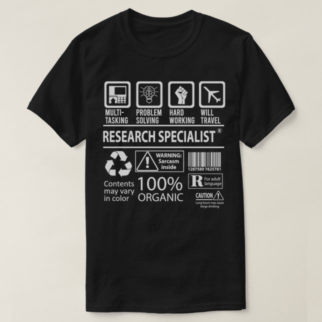 Forschungsspezialist MultiTasking zertifizierter J T-Shirt (Design vorne)