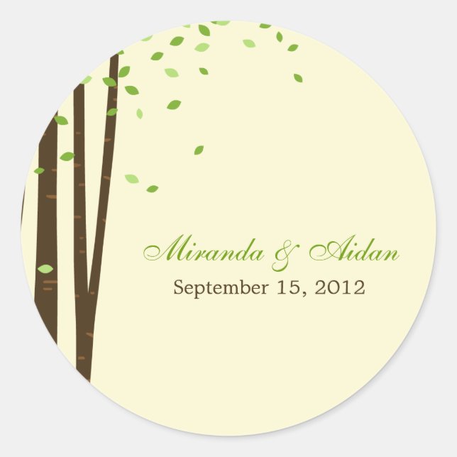 Forstbaumen: Gefälligkeitsaufkleber oder Umschlag  Runder Aufkleber (Vorderseite)