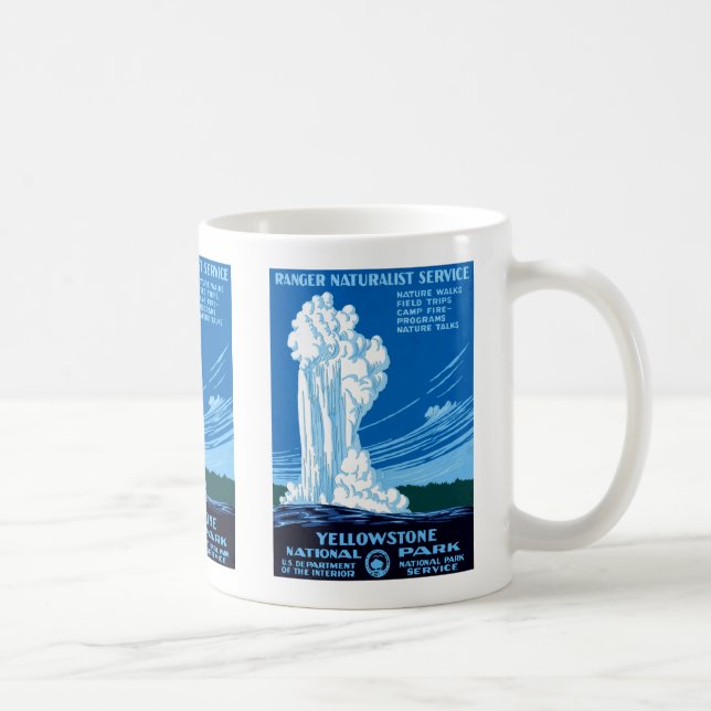 Förster-Naturwissenschaftler-Service ~ Yellowstone Kaffeetasse (Rechts)