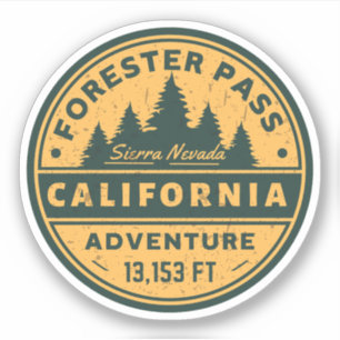 Forster Pass Wandern, california siera nevada Vers Aufkleber
