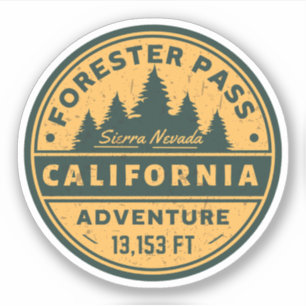 Forster Pass Wandern, California Sierra Nevada Tra Aufkleber