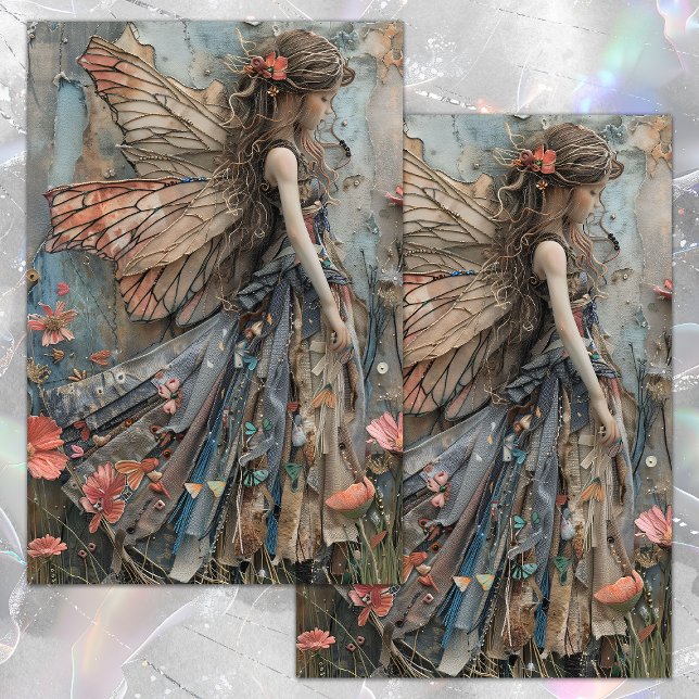 FORSTFAIRY MIRL DECOUPAGE TISSUPAPIER SEIDENPAPIER (FOREST FAIRY GIRL DECOUPAGE TISSUE PAPER)