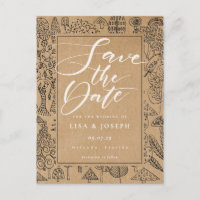 Forstwald Rustic Kraft Drehbuch Save the Date