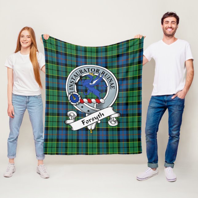Forsyth Ancient Clan Abzeichen Tartan Kariert Fleecedecke (Beispiel)
