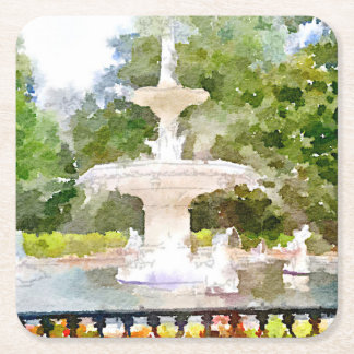 Forsyth Brunnen Aquarell-dem Druck in der Rechteckiger Pappuntersetzer