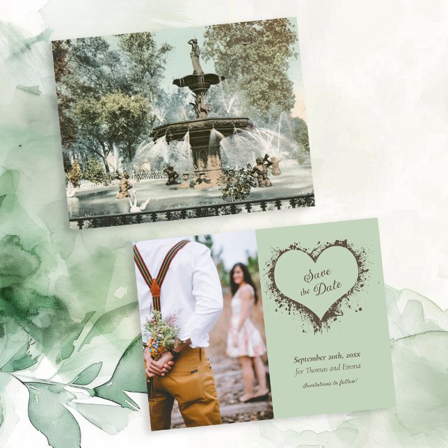 Forsyth Fountain Savannah GA Foto Save the Date Einladung (Von Creator hochgeladen)