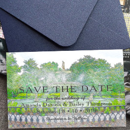 Forsyth Fountain Wasserfarbe Foto Save the Date Ankündigungspostkarte