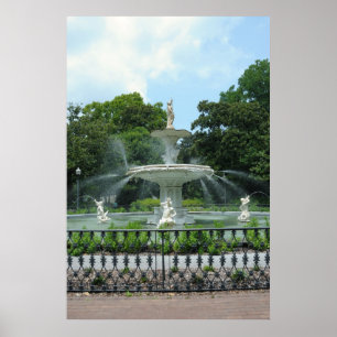 Forsyth Park-Brunnen Poster