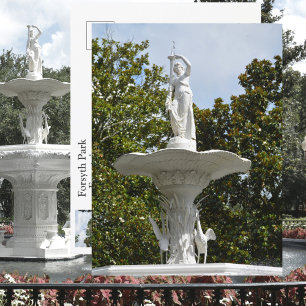 Forsyth Park Brunnen Savannah GA Fotografie Postkarte