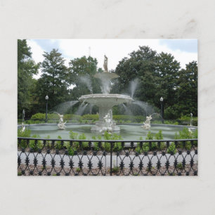 Forsyth park bruntain Savannah, Georgia Postkarte