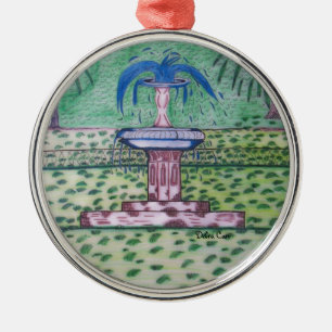 Forsyth Park-erstklassige runde Verzierung Silbernes Ornament