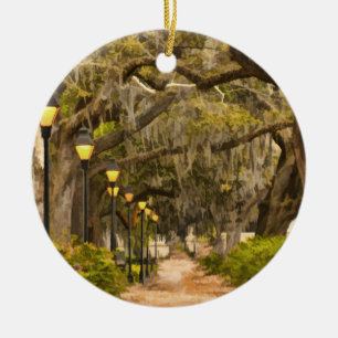 Forsyth Park - Foto, Savannah, Georgia (GA) USA Keramik Ornament