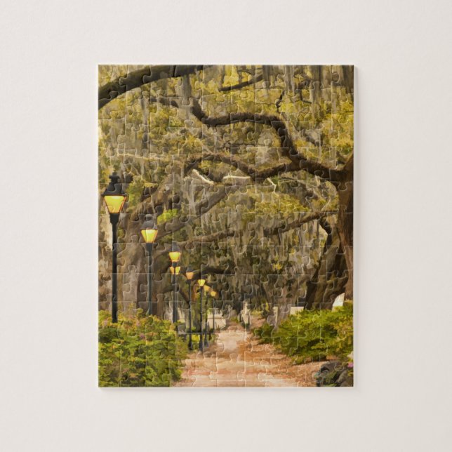 Forsyth Park - Foto, Savanne, Georgia (GA) USA Puzzle (Vertikal)