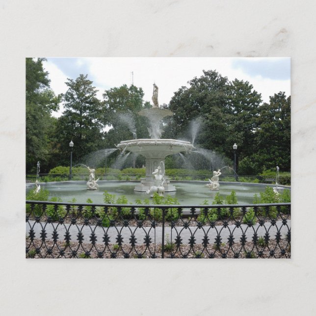 Forsyth Park Fountain Postkarte (Vorderseite)