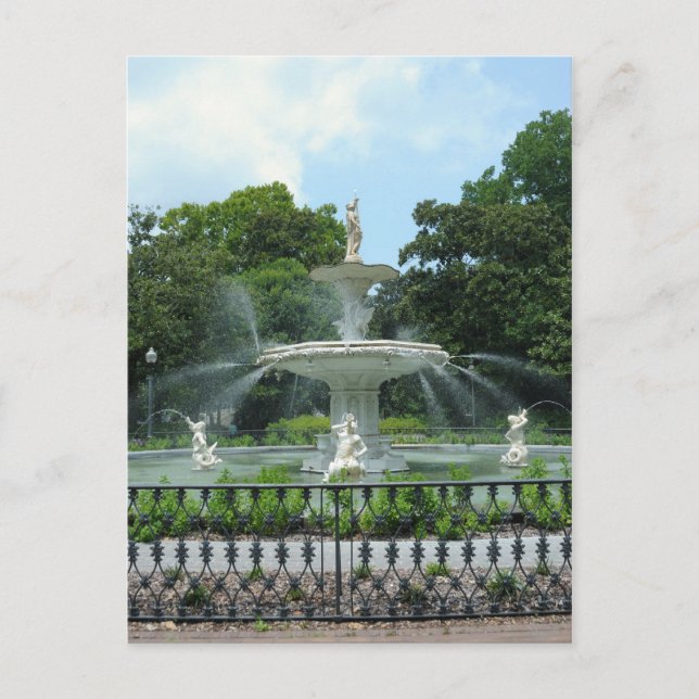 Forsyth Park Fountain Postkarte (Vorderseite)