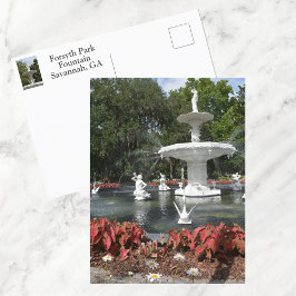 Forsyth Park Fountain Savannah GA Fotografie Postkarte