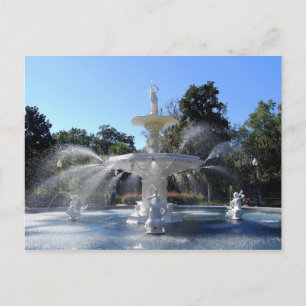 Forsyth Park Fountain, Savannah, Georgia, Postcard Postkarte