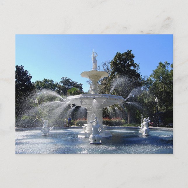 Forsyth Park Fountain, Savannah, Georgia, Postcard Postkarte (Vorderseite)