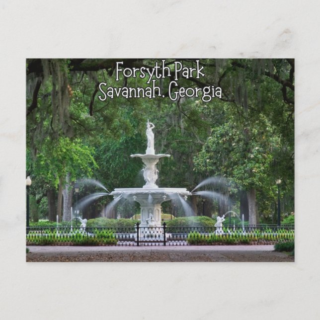 Forsyth Park Fountain, Savannah Georgia Postkarte (Vorderseite)