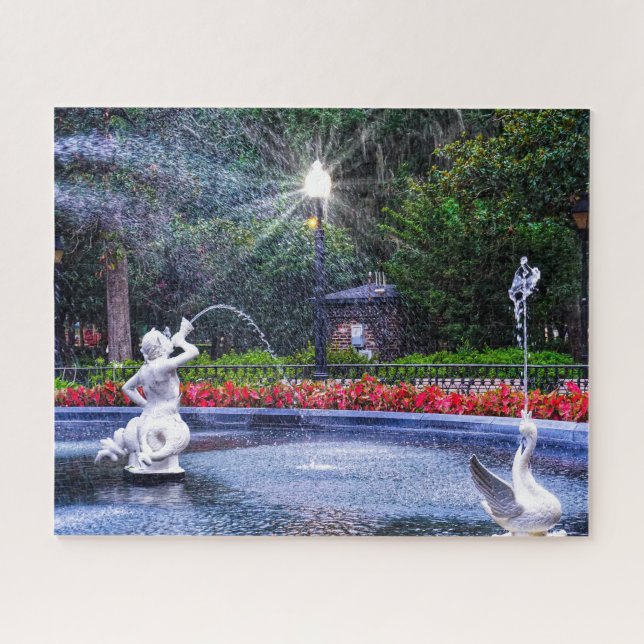 Forsyth Park Fountain: The Night Puzzle (Horizontal)