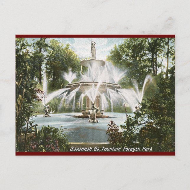 Forsyth Park, Savannah 1906 Vintag Postkarte (Vorderseite)