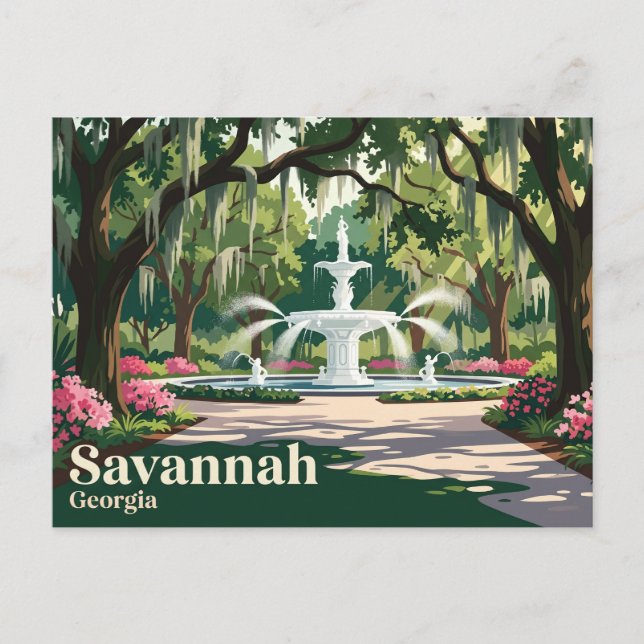 Forsyth Park USA Postkarte (Vorderseite)