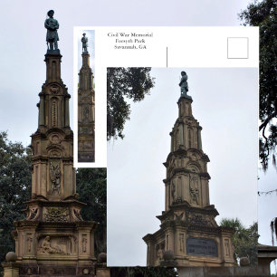 Forsyth Park Zivil War Memorial Savannah GA Foto Postkarte