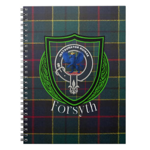 Forsyth-Schottischer-Clan-Tartan und -Wappen Notizblock