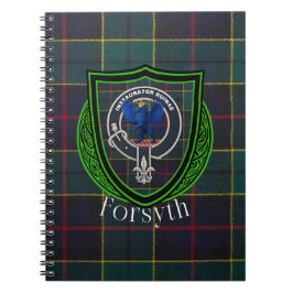 Forsyth Scottish Clan Tartan & Crest Notizblock
