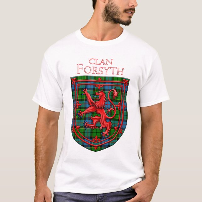 Forsyth Tartan Scottish Kariert Lion Rampant T-Shirt (Vorderseite)