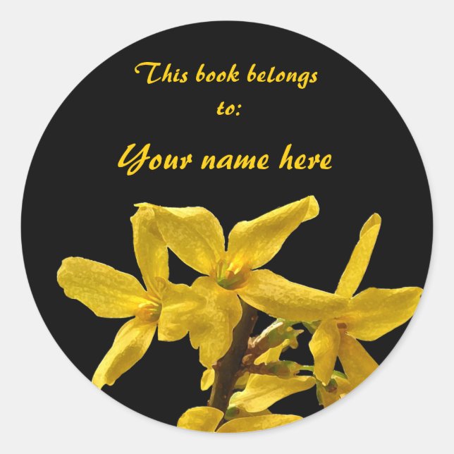 Forsythia Buchzeichen Sticker (Vorderseite)
