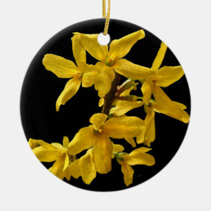 Forsythia-Verzierung Keramikornament