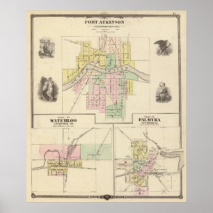 Fort Atkinson, Waterloo und Palmyra, Jefferson Co Poster